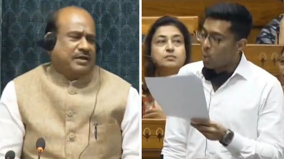 PTI photos : Om Birla Vs TMC’s  Abhishek Banerjee |